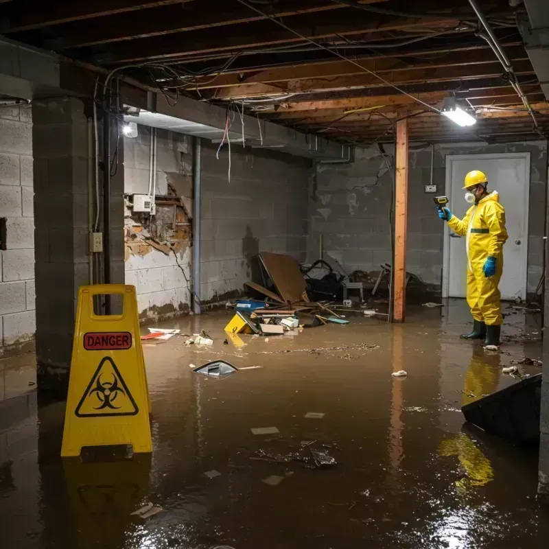 Flooded Basement Electrical Hazard in Willard, OH Property