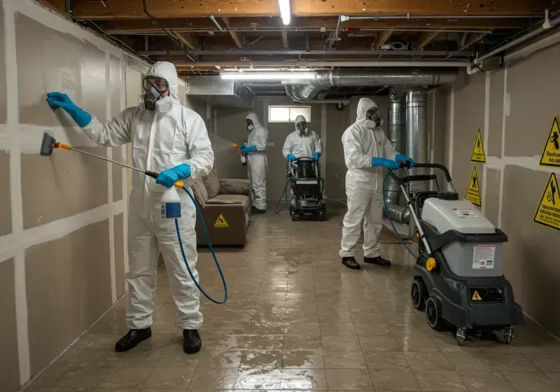 Basement Moisture Removal and Structural Drying process in Willard, OH